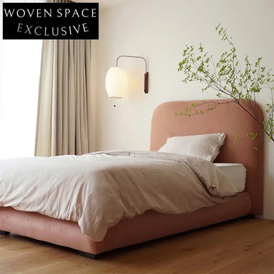 Modern Upholstered Kids Bed with Solid Wood Frame, White Fabric Twin Bed