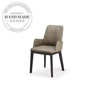 Modern Upholstered Leather Solid Wood Luxury Dining Chair