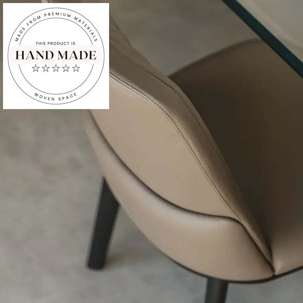 Modern Upholstered Leather Solid Wood Luxury Dining Chair