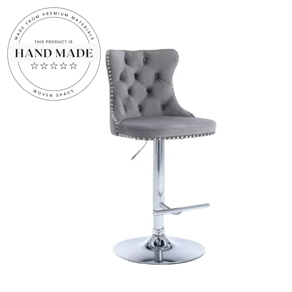 Modern Upholstered Metal High Bar Stool for Kitchen Dining