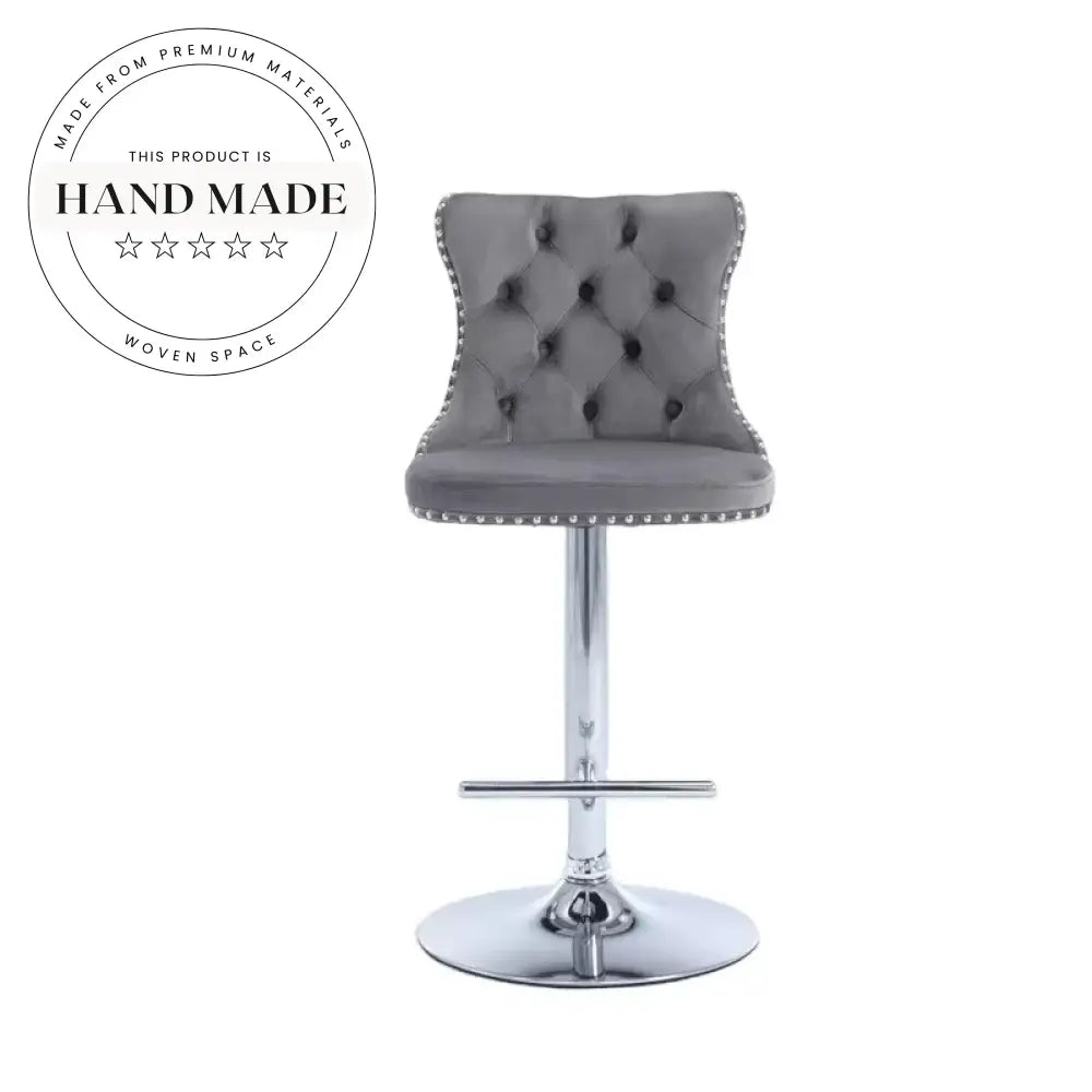 Modern Upholstered Metal High Bar Stool for Kitchen Dining