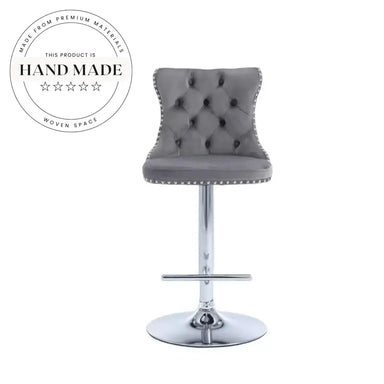 Modern Upholstered Metal High Bar Stool for Kitchen Dining