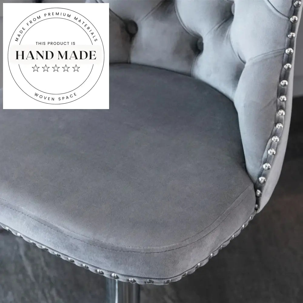 Modern Upholstered Metal High Bar Stool for Kitchen Dining