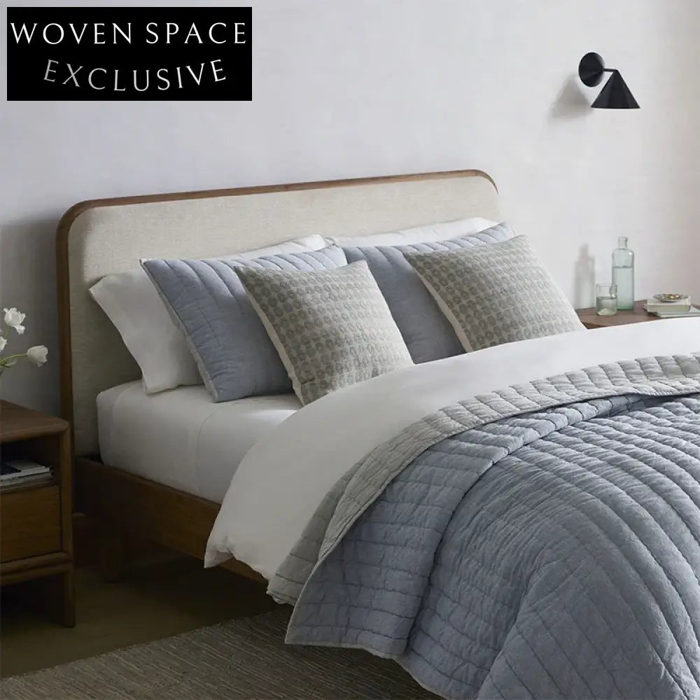 Modern Upholstered Solid Oak Wood King Queen Size Design Bed