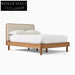 Modern Upholstered Solid Oak Wood King Queen Size Design Bed