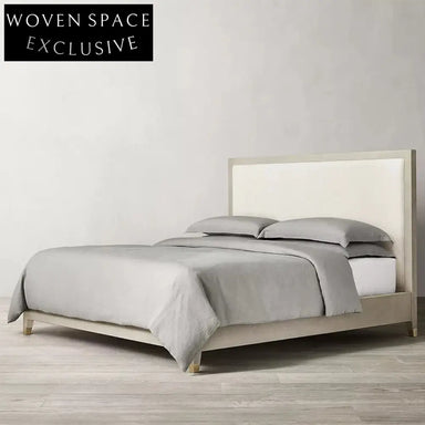 Modern Upholstered Solid Wood Devil Fish Skin Bedroom Bed Frame