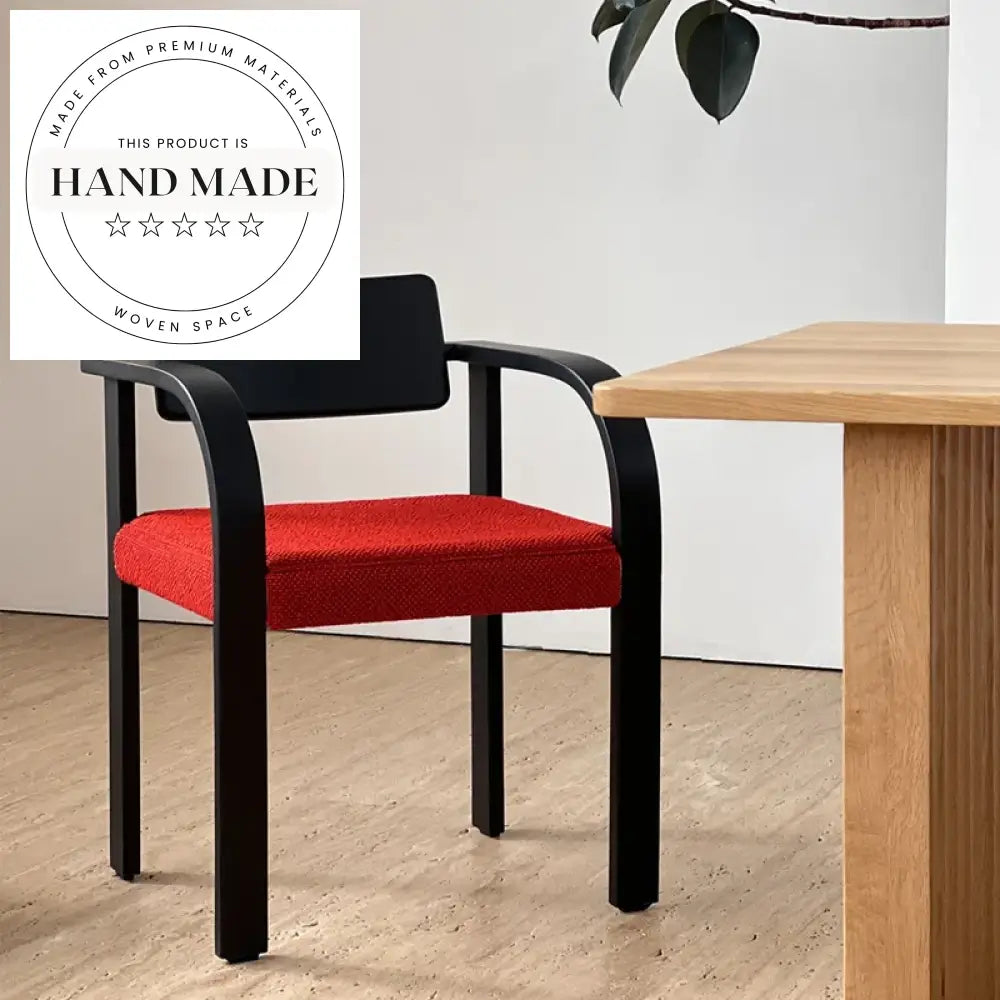 Modern Upholstered Solid Wood Dining Armchair