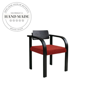 Modern Upholstered Solid Wood Dining Armchair