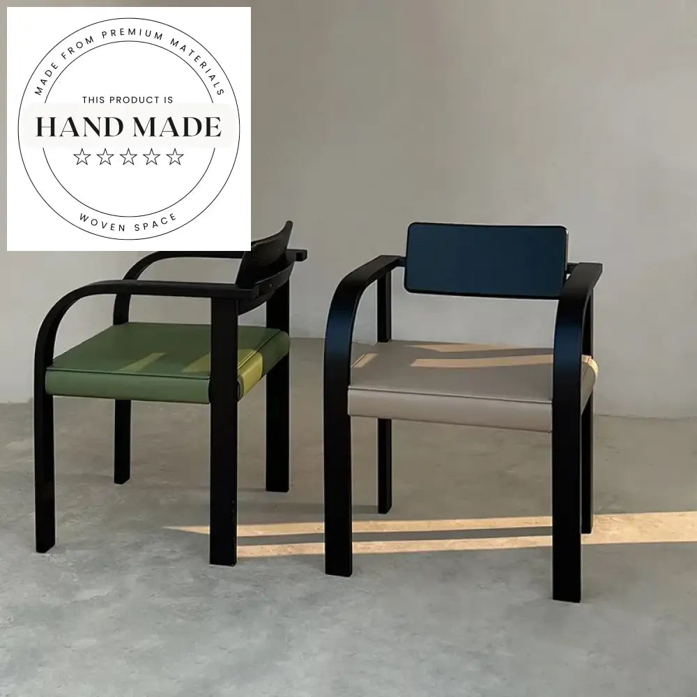 Modern Upholstered Solid Wood Dining Armchair