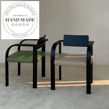 Modern Upholstered Solid Wood Dining Armchair