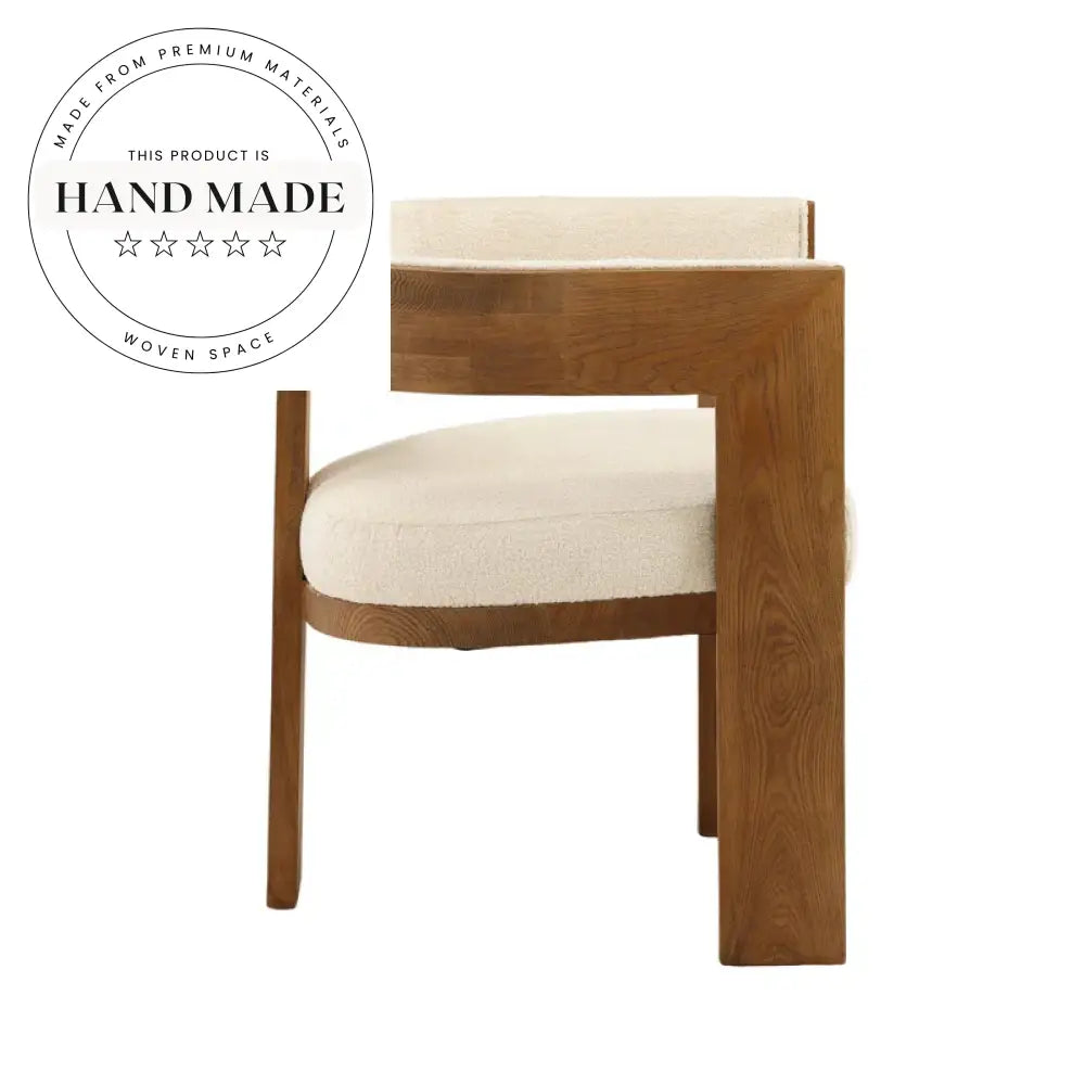 Modern Upholstered Solid Wood Frame Nordic Dining Armchair
