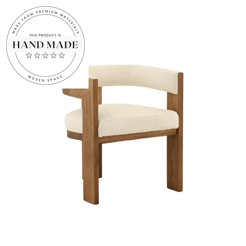 Modern Upholstered Solid Wood Frame Nordic Dining Armchair