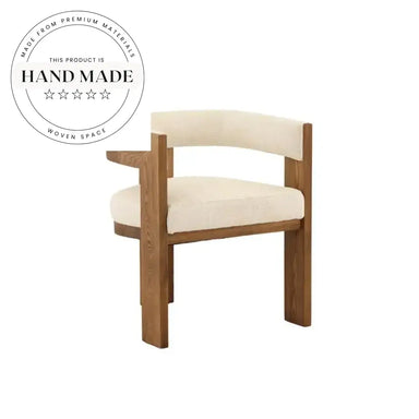 Modern Upholstered Solid Wood Frame Nordic Dining Armchair