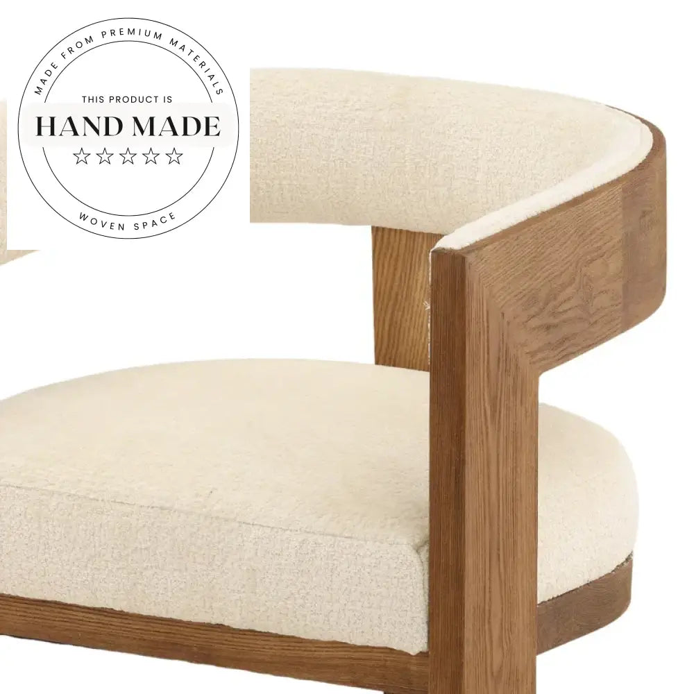 Modern Upholstered Solid Wood Frame Nordic Dining Armchair