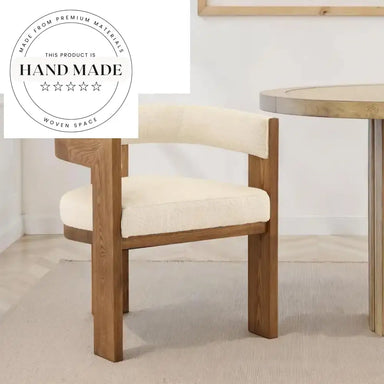 Modern Upholstered Solid Wood Frame Nordic Dining Armchair