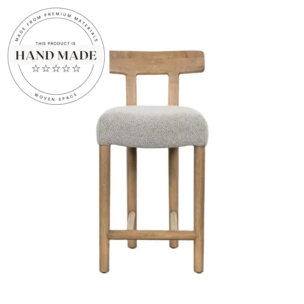 Modern Upholstered Wood Bar Stool for Kitchen Island and Countertop Seating