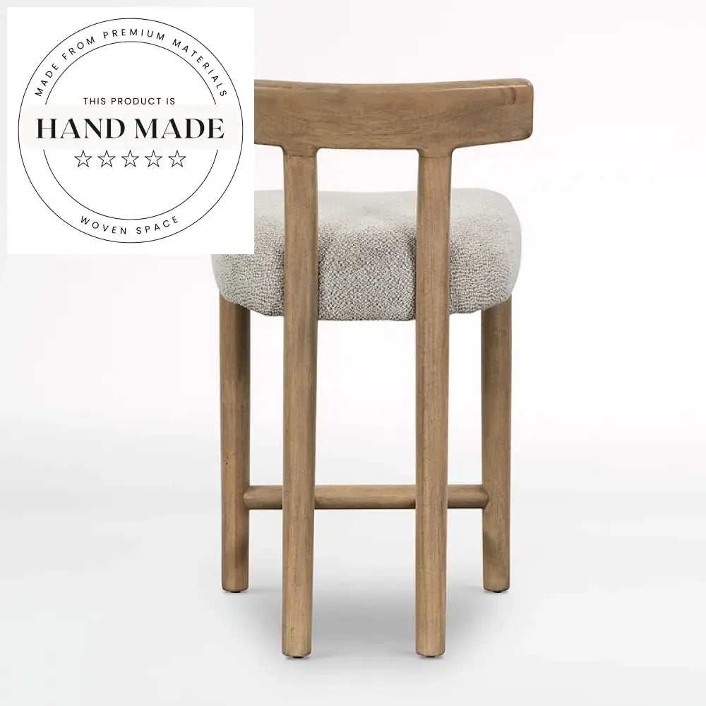 Modern Upholstered Wood Bar Stool for Kitchen Island and Countertop Seating