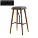 Modern Upholstered Wood Counter Height Bar Stool Black Finish for Kitchen
