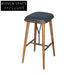 Modern Upholstered Wood Counter Height Bar Stool Black Finish for Kitchen