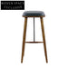 Modern Upholstered Wood Counter Height Bar Stool Black Finish for Kitchen