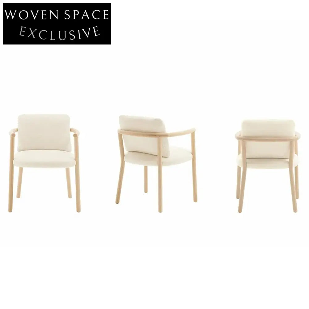 Modern Upholstered Wood Dining Armchair - Comfortable Living Room Accent Chair