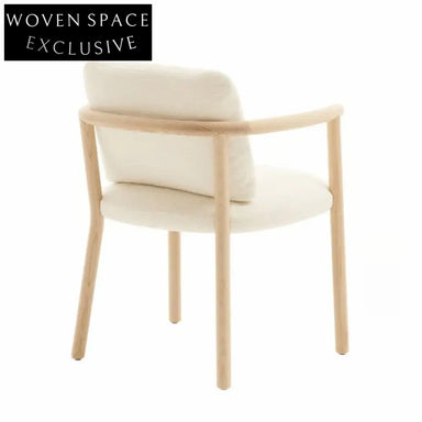 Modern Upholstered Wood Dining Armchair - Comfortable Living Room Accent Chair