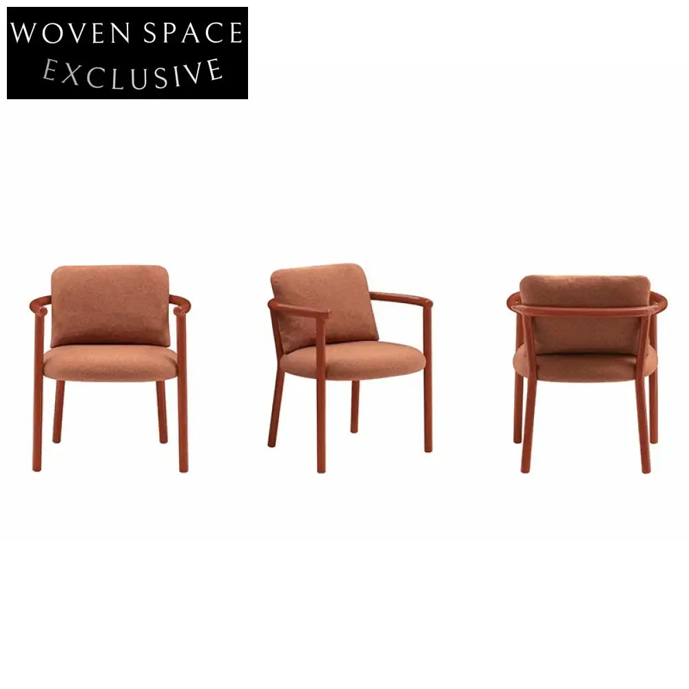 Modern Upholstered Wood Dining Armchair - Comfortable Living Room Accent Chair