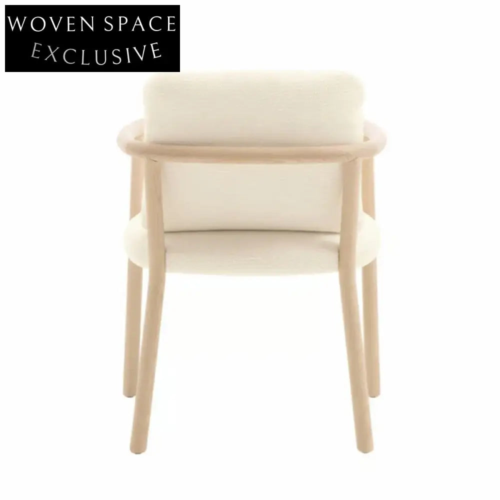 Modern Upholstered Wood Dining Armchair - Comfortable Living Room Accent Chair