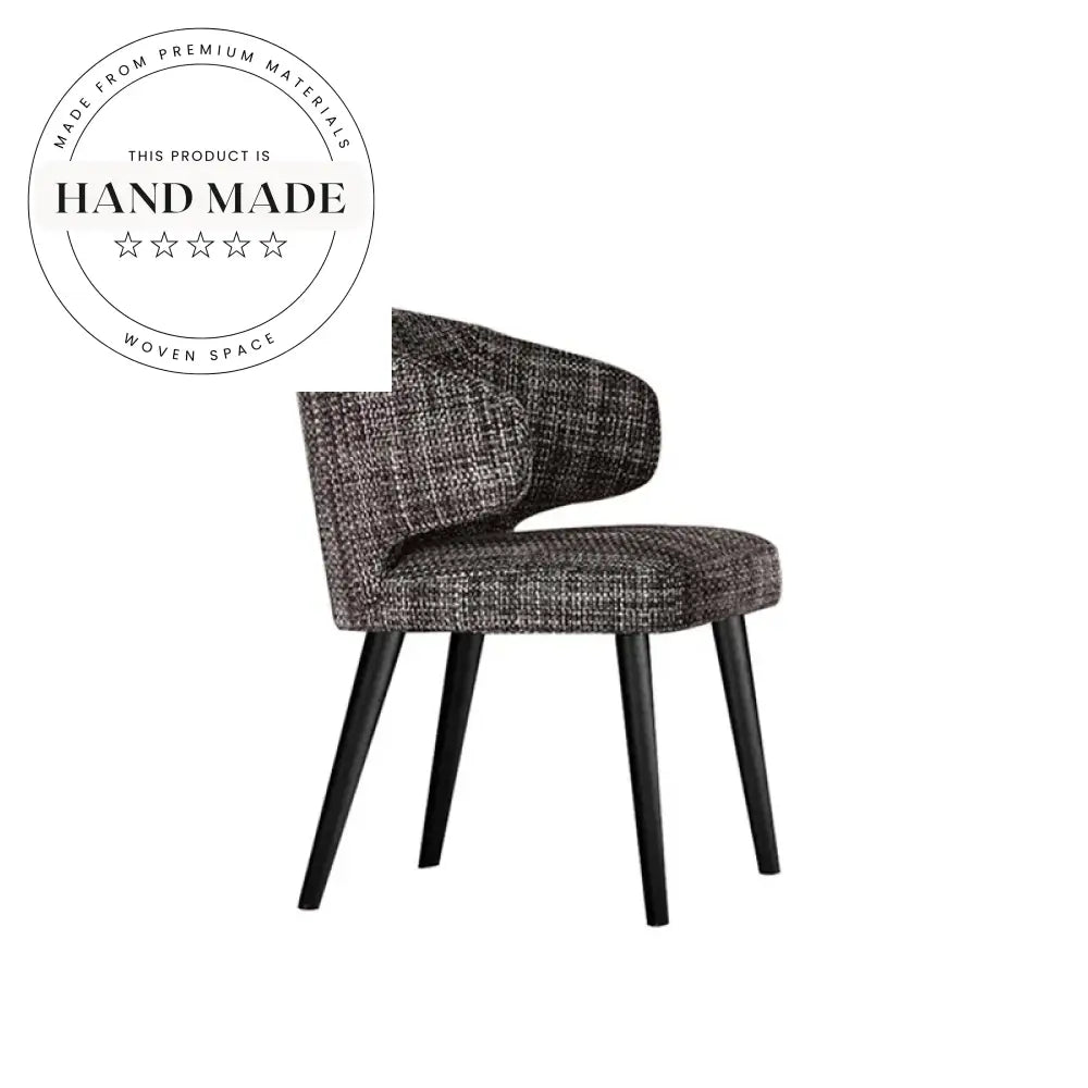 Modern Velvet Armchair with Solid Wood Legs Nordic Dining Chair