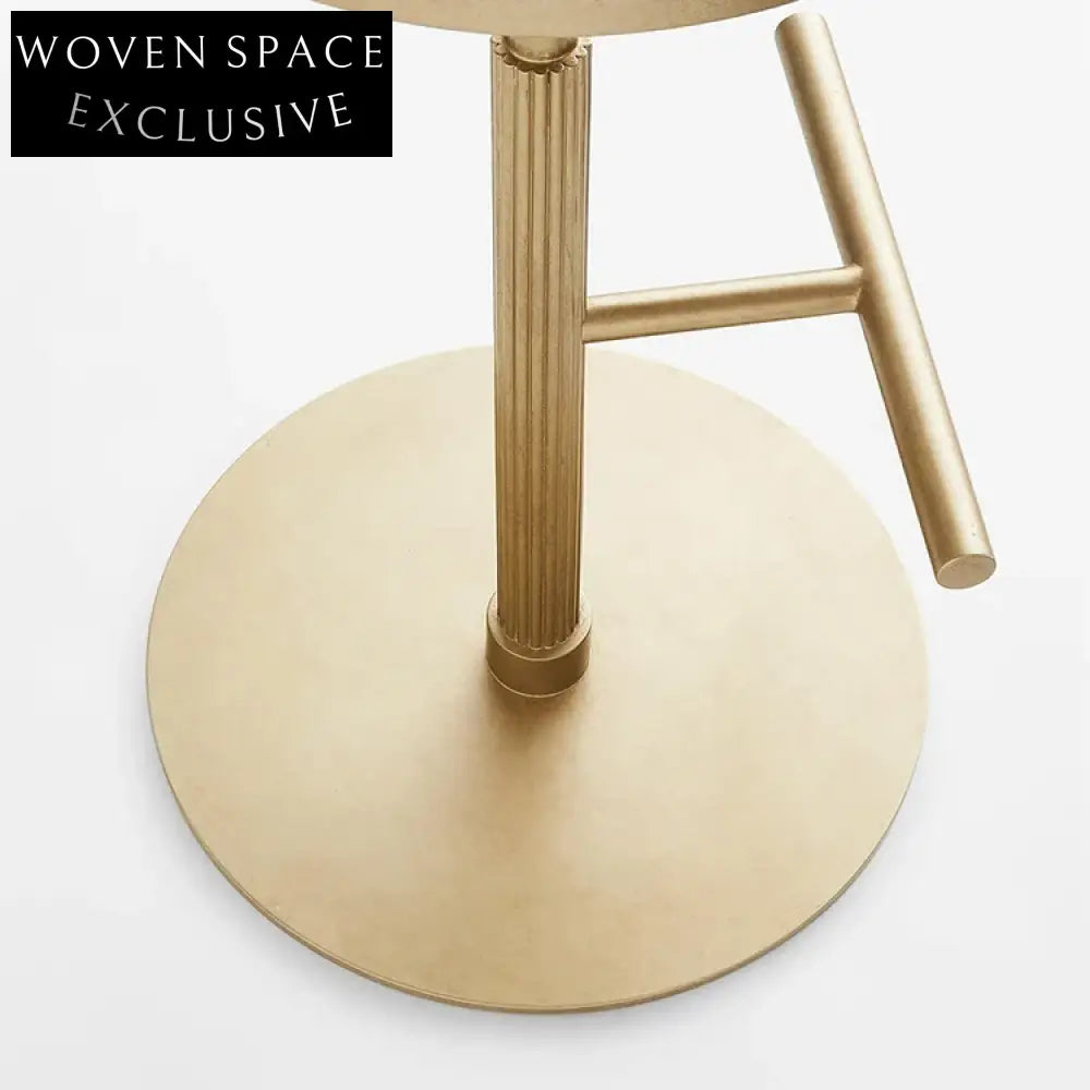 Modern Velvet Bar Stool with Golden Stainless Steel Frame, Footrest