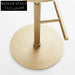 Modern Velvet Bar Stool with Golden Stainless Steel Frame, Footrest
