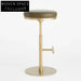 Modern Velvet Bar Stool with Golden Stainless Steel Frame, Footrest
