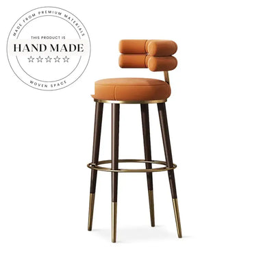 Modern Velvet Counter Height Bar Stool with Sturdy Metal Legs