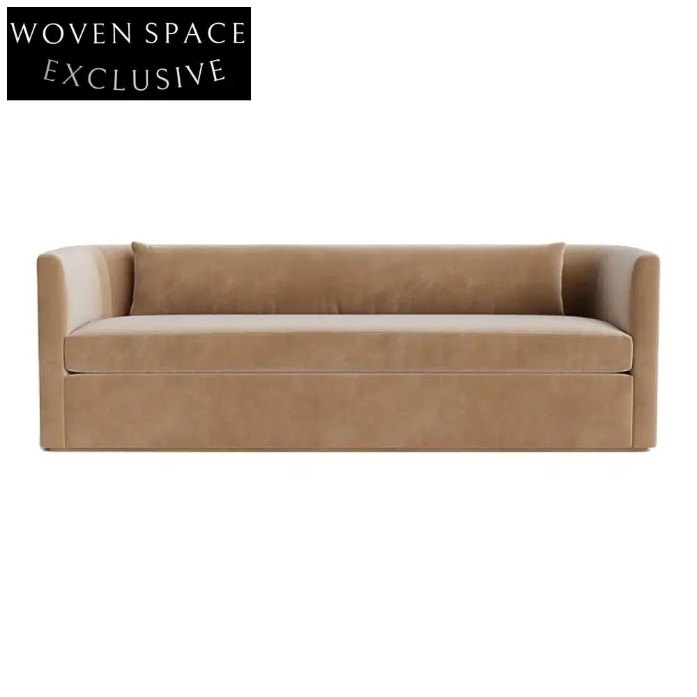 Modern Velvet Curved Sofa: Solid Wood Frame Living Room Couch