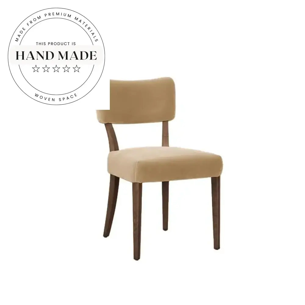 Modern Velvet Dining Chair, Solid Oak Wood Frame, Elegant Restaurant Style