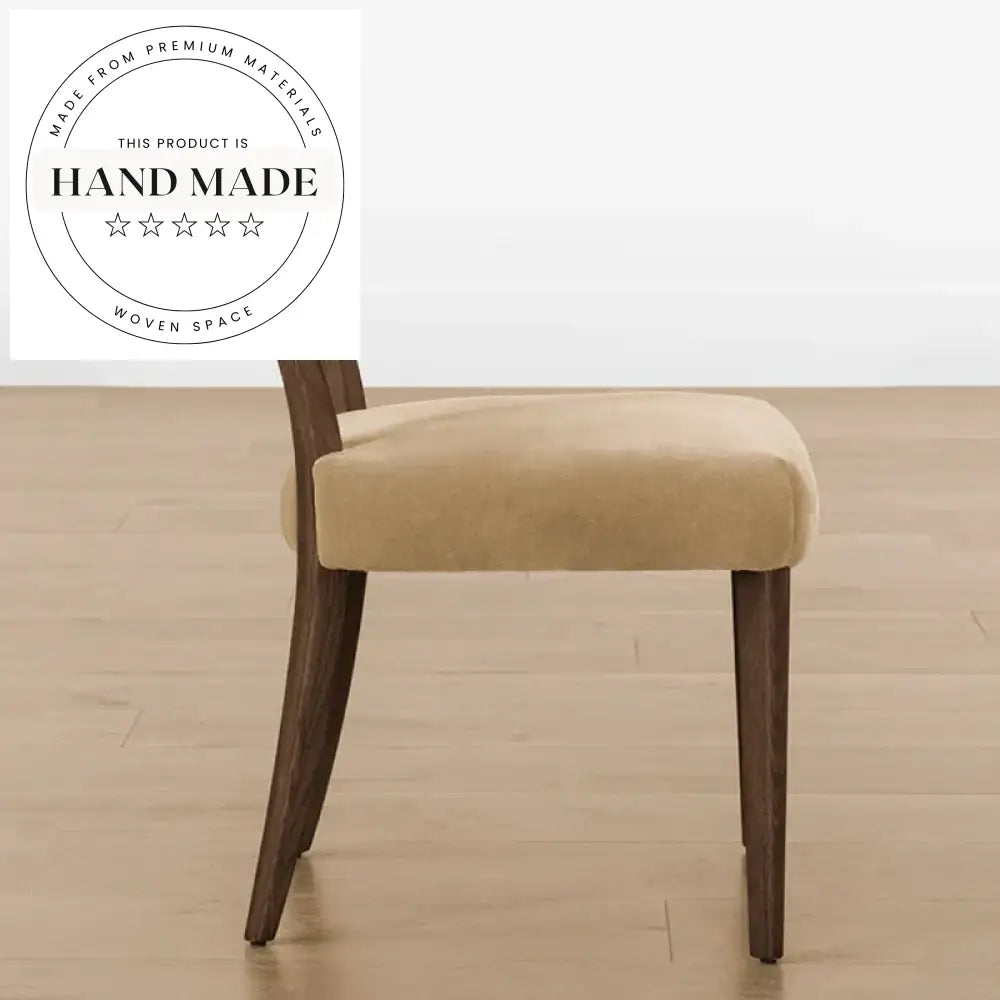 Modern Velvet Dining Chair, Solid Oak Wood Frame, Elegant Restaurant Style