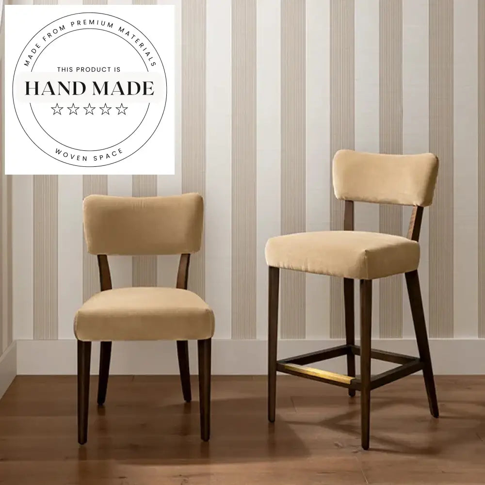 Modern Velvet Dining Chair, Solid Oak Wood Frame, Elegant Restaurant Style