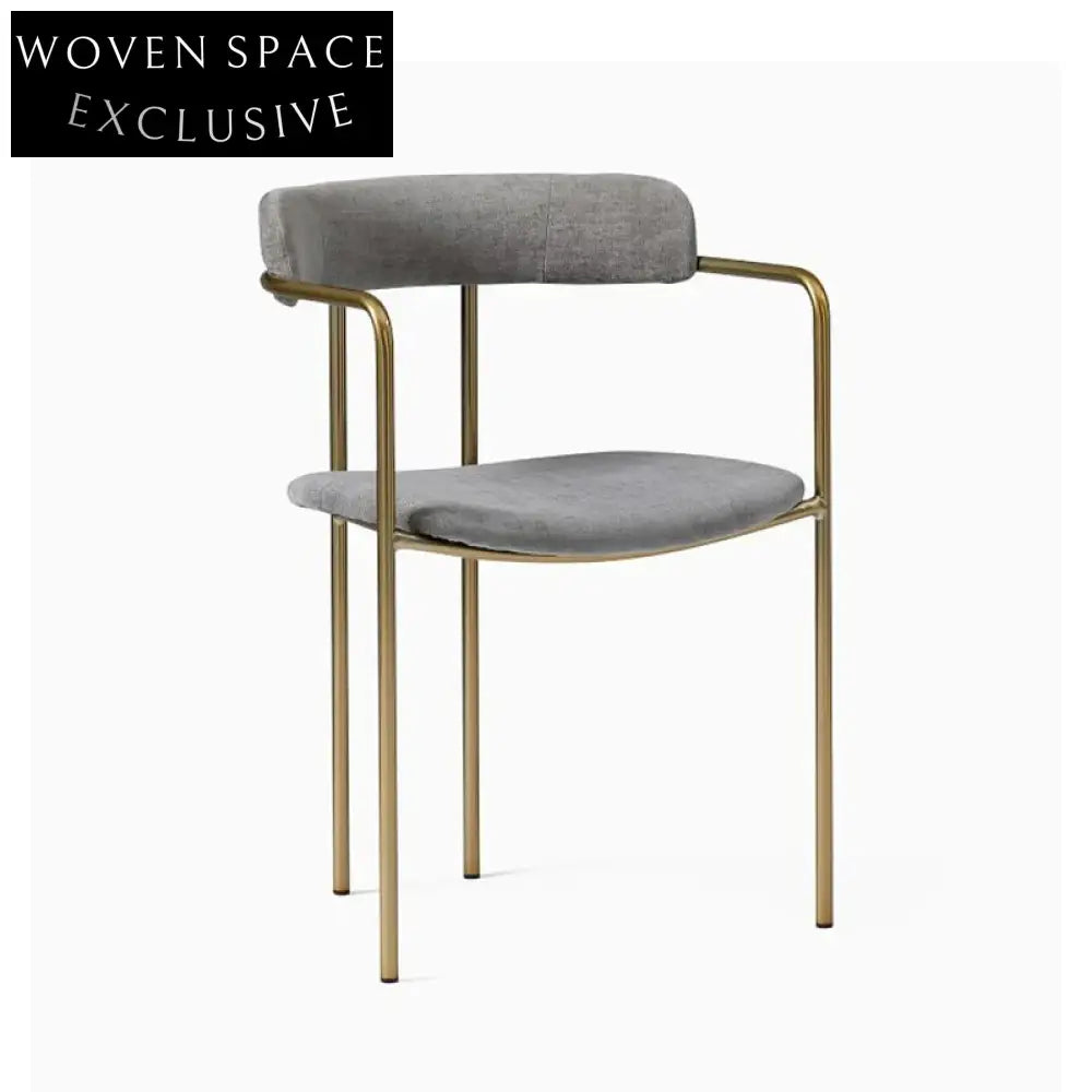 Modern Velvet Dining Chair with Metal Legs for Restaurant Cafe Home Seating
