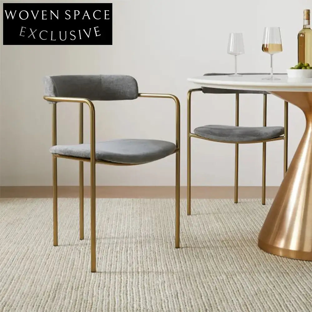 Modern Velvet Dining Chair with Metal Legs for Restaurant Cafe Home Seating