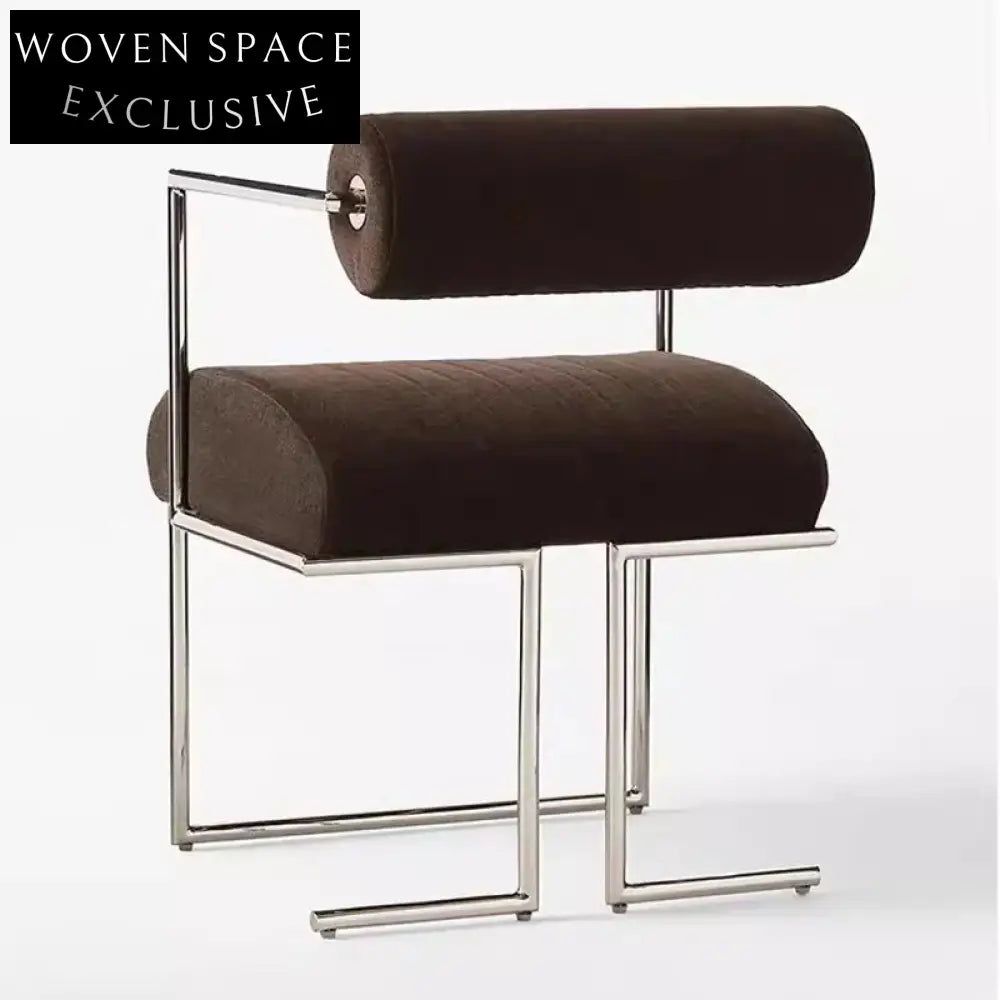Modern Velvet Fabric Accent Chair with Nordic Metal Frame and Robust Legs
