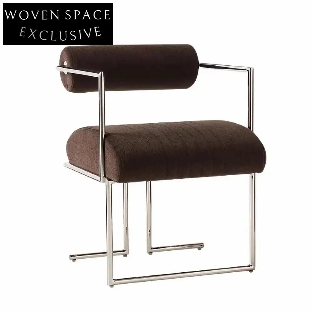 Modern Velvet Fabric Accent Chair with Nordic Metal Frame and Robust Legs