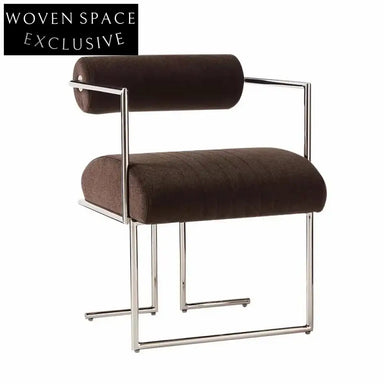 Modern Velvet Fabric Accent Chair with Nordic Metal Frame and Robust Legs