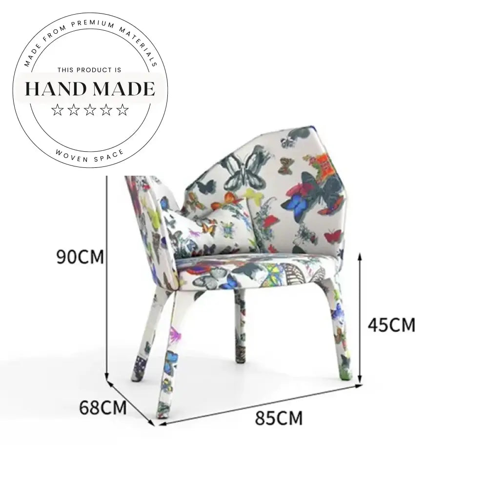 Modern Velvet Fabric Butterfly Lounge Chair for Living Room Comfort
