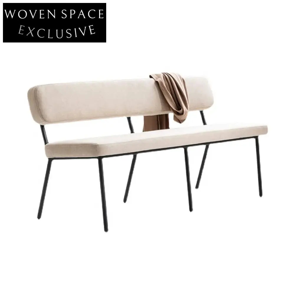 Modern Velvet Fabric Dining Booth Sofa Chair with Sturdy Metal Legs
