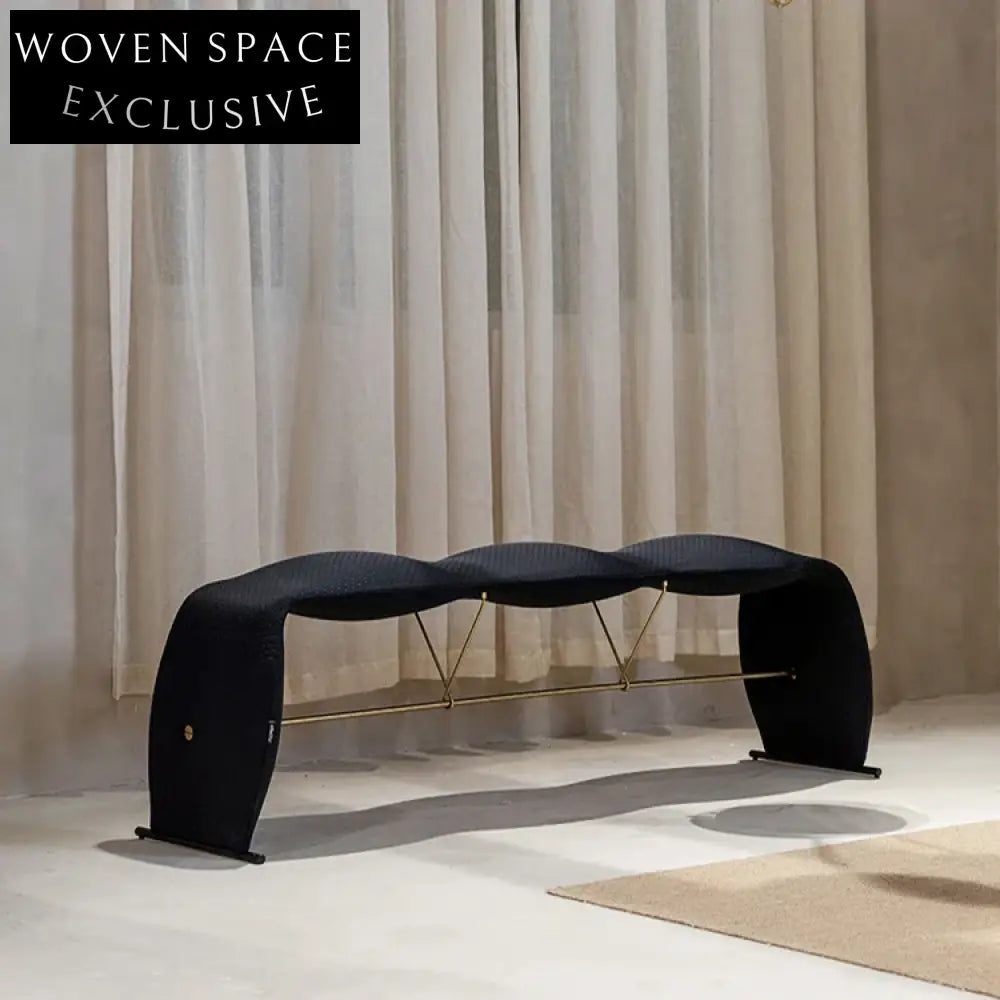 Modern Velvet Fabric Gold Metal Legs Luxury Ottoman Bed End Stool