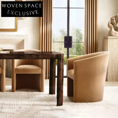 Modern Velvet Fabric High Back Armrest Dining Chair for Luxury Home Dining