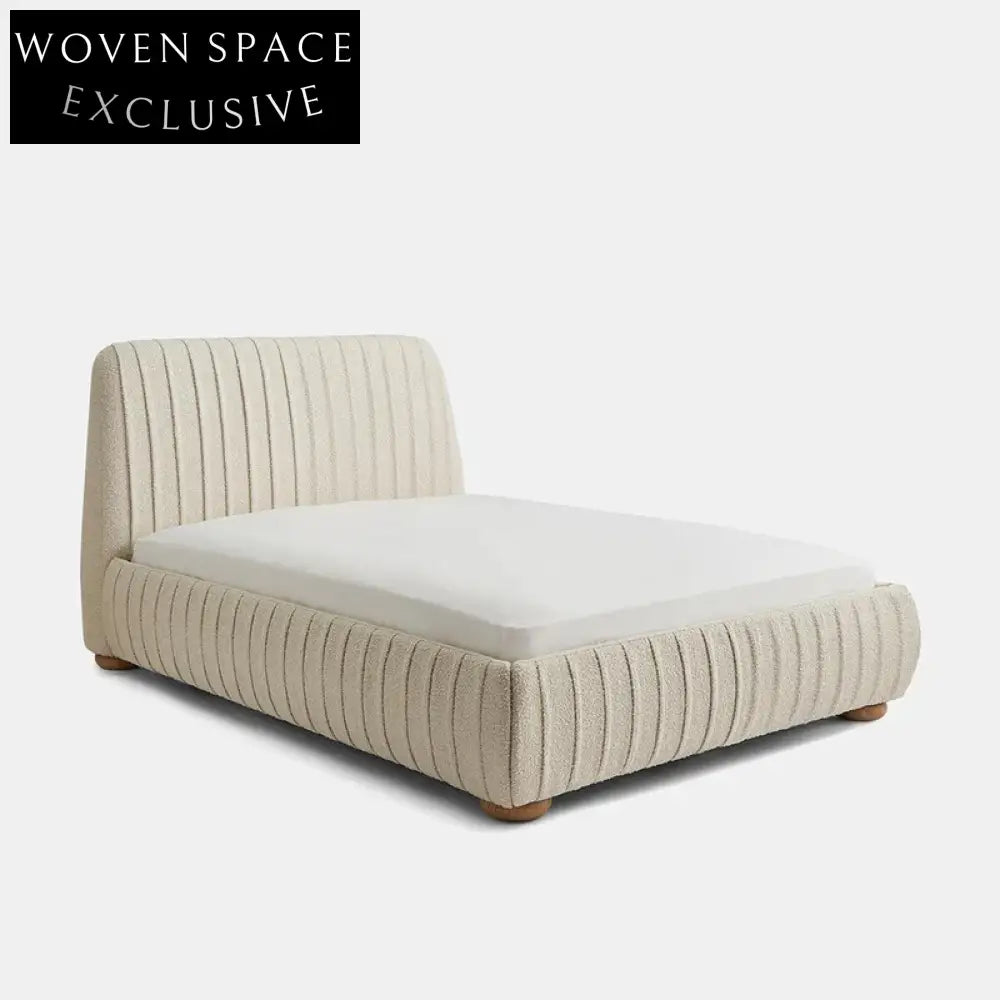 Modern Velvet Fabric King Bed, Solid Wood Frame, Luxurious Designer Style Furniture