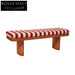 Modern Velvet Fabric Lounge Ottoman Bench with Solid Wood Legs