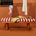 Modern Velvet Fabric Lounge Ottoman Bench with Solid Wood Legs