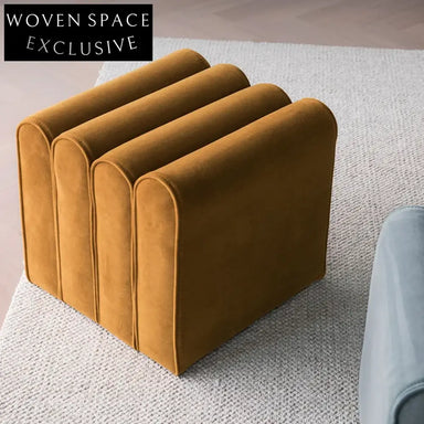 Modern Velvet Fabric Ottoman Shoe Stool Accent Chair Living Room Footstool